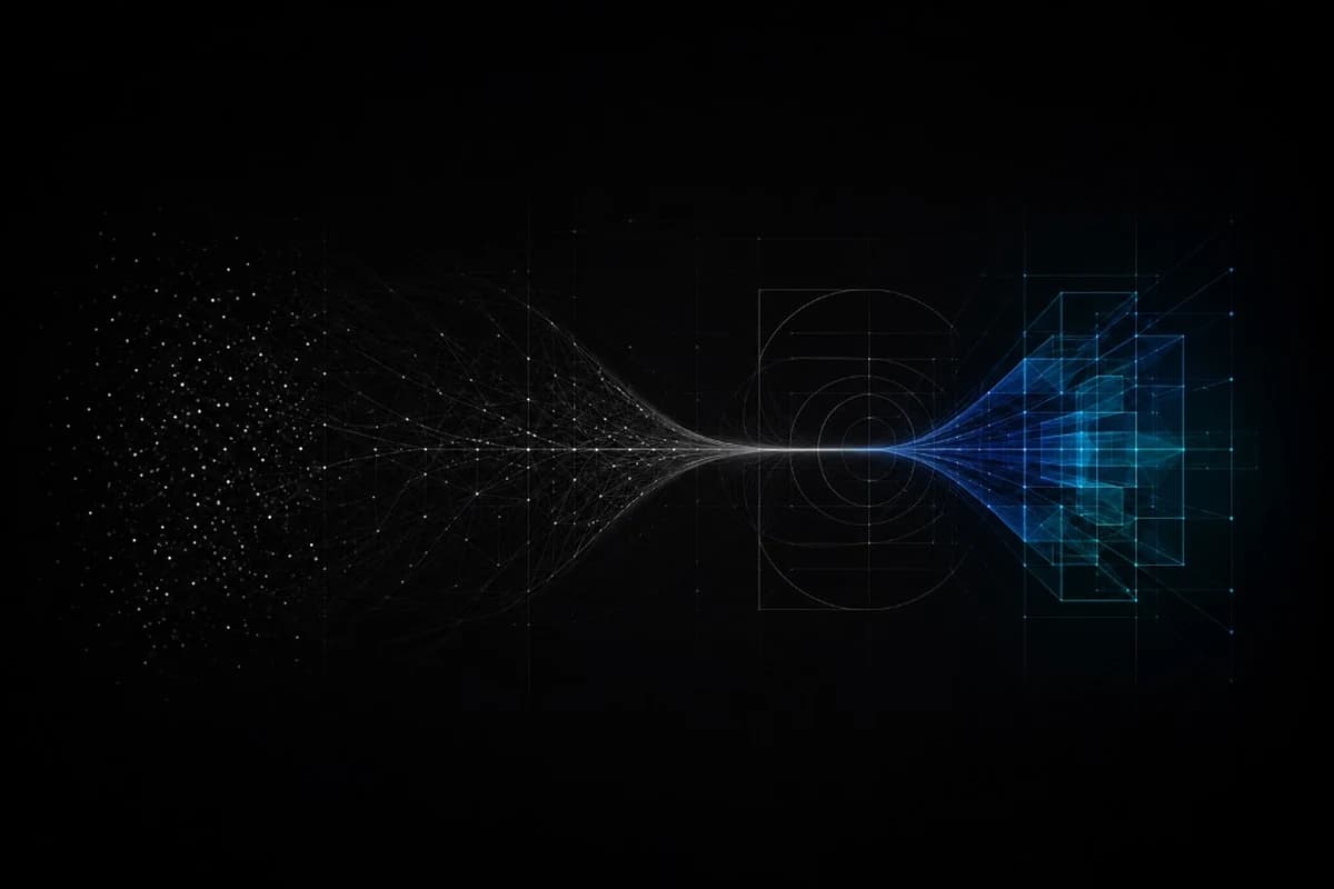 Visual metaphor for observe, decode, design, and deliver process